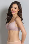Zivame Padded Non Wired 3/4th Coverage Tshirt Bra - Powder Pink — thumbnail 3